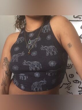 Hollister elephant Cropped tank top size small